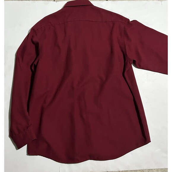 Vintage shirt Walls long sleeve mens chest 42-44 Large Regular burgundy - Picture 9 of 11